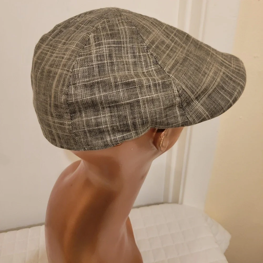 Stetson Mens Grey Plaid Flat Cap Driver Newsboy Hat Peaky Blinders Thomas Shelby